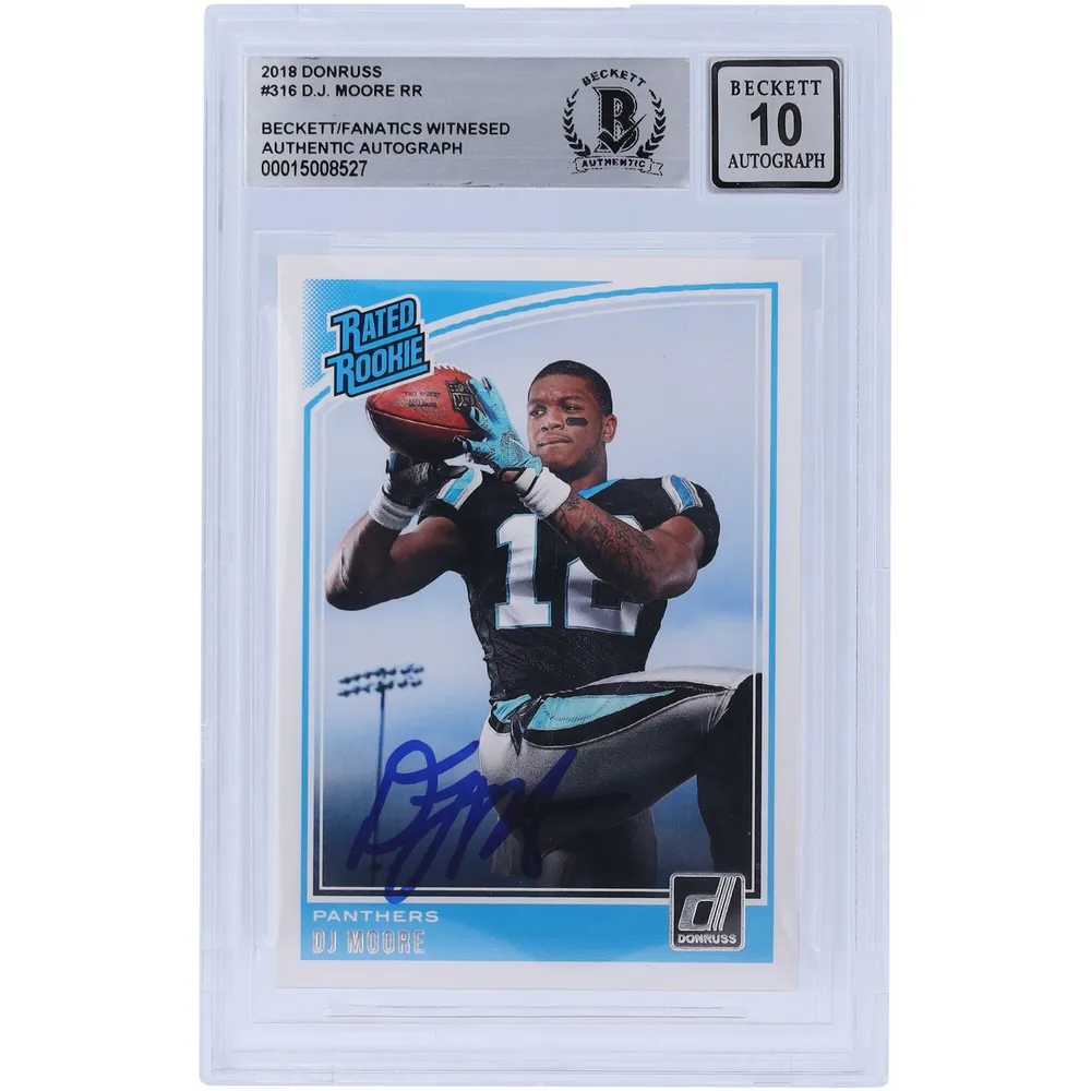 Lids D.J. Moore Carolina Panthers Autographed 2018 Panini Donruss #316  Beckett Fanatics Witnessed Authenticated 10 Rookie Card