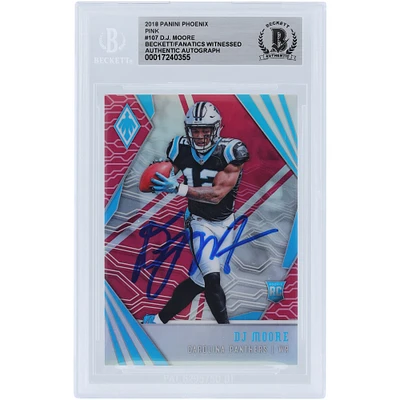 D.J. Moore Carolina Panthers Autographed 2018 Panini Phoenix Pink Prizm #107 #/199 Beckett Fanatics Witnessed Authenticated Rookie Card