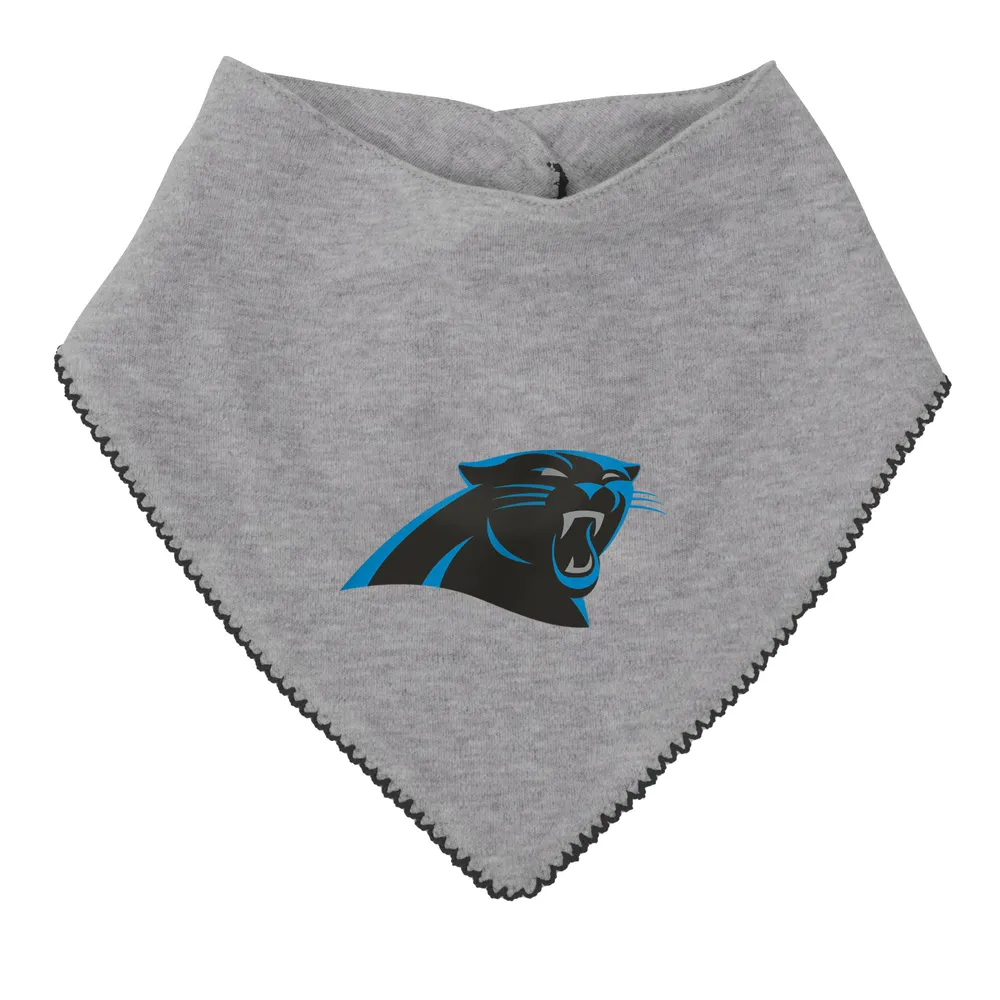 Ensemble bavoir et bottillons pour nouveau-né bébé noir/gris chiné Carolina Panthers All The Love