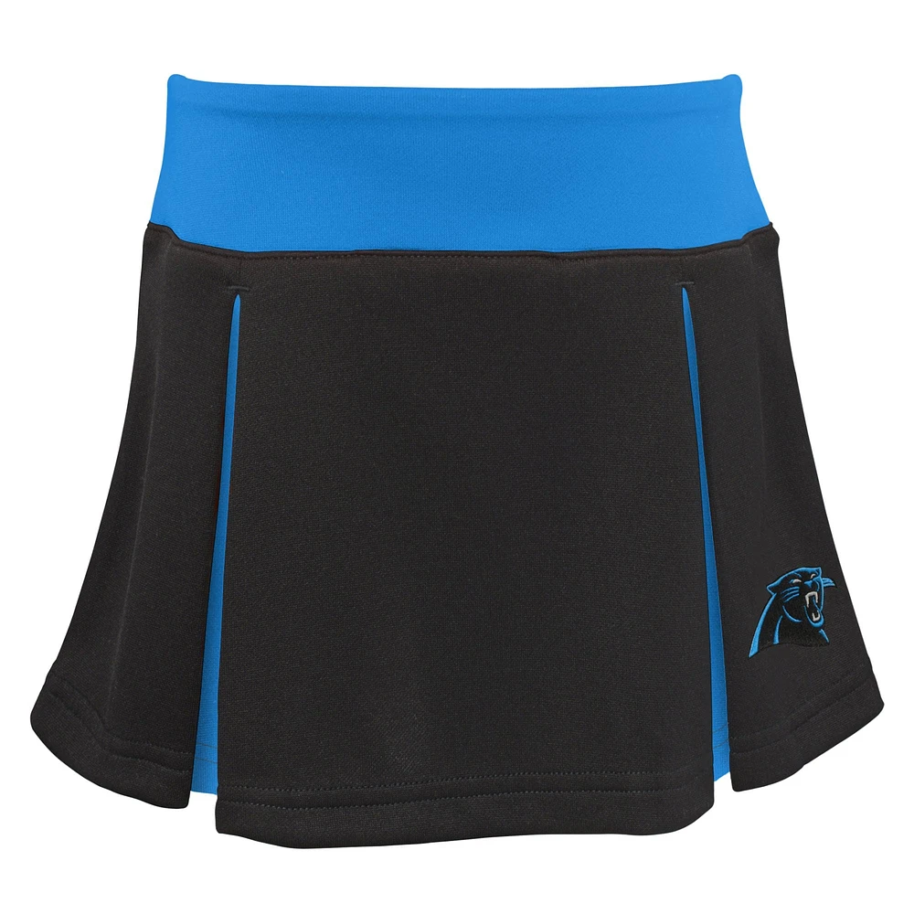 Girls Preschool Black Carolina Panthers Spirit Cheerleader Two-Piece Set with Bloomers