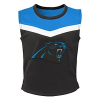 Girls Youth Black Carolina Panthers Spirit Two-Piece Cheerleader Set