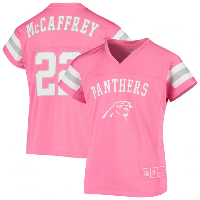 Lids Christian McCaffrey Carolina Panthers Girls Youth Fashion Fan Gear  V-Neck T-Shirt - Pink