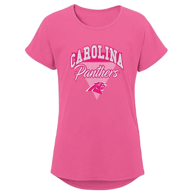 T-shirt Playtime Dolman des Panthers de la Caroline rose pour jeune fille