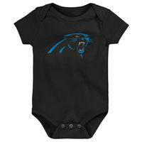 Infant Black/Blue/Heathered Gray Carolina Panthers 3-Pack Game On Bodysuit Set