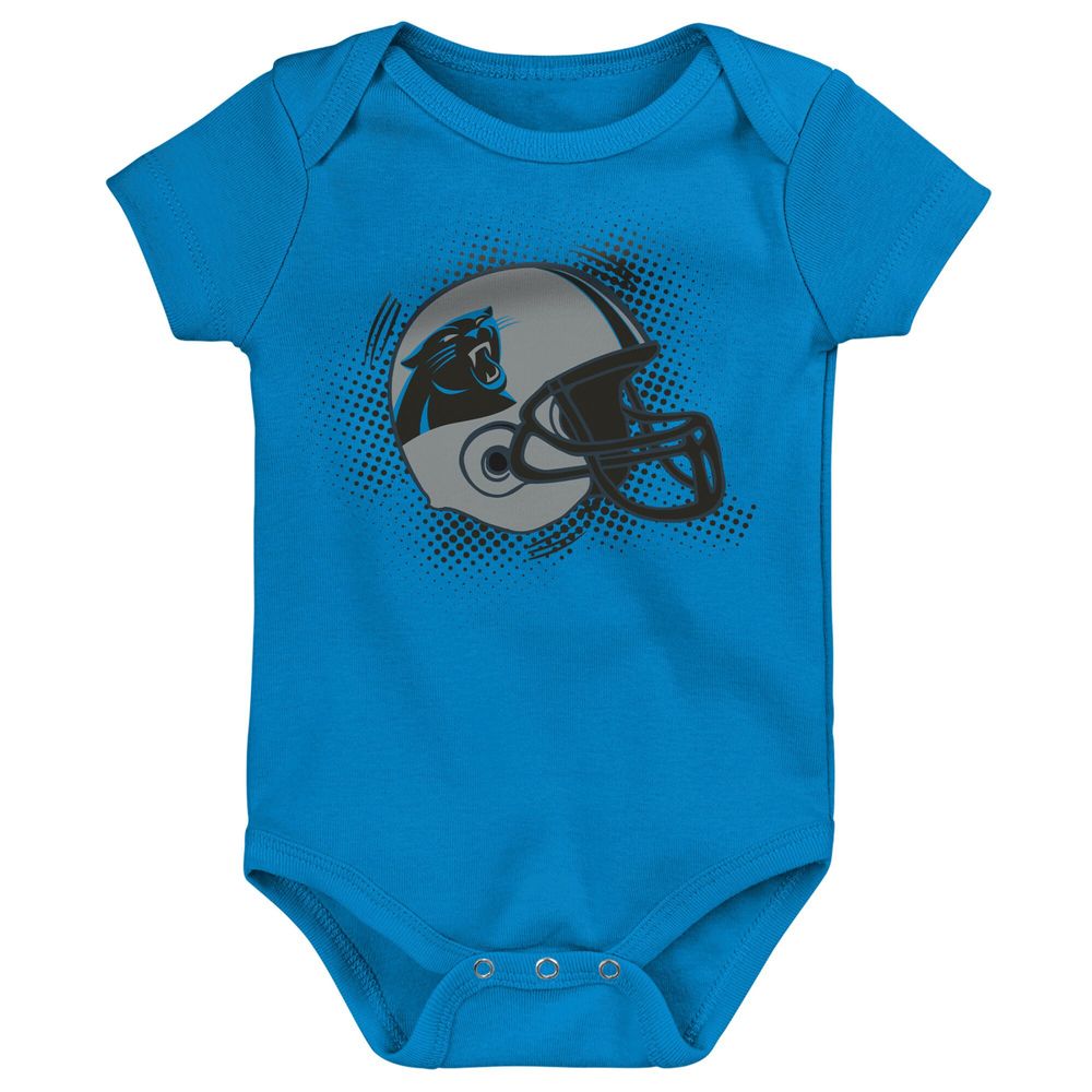 Infant Black/Blue/Heathered Gray Carolina Panthers 3-Pack Game On Bodysuit Set