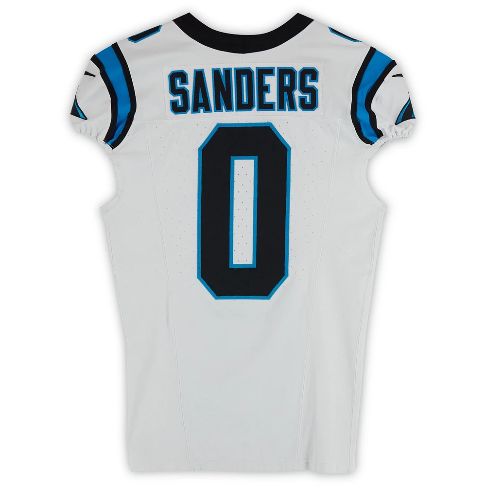 Ja'Tavion Sanders Carolina Panthers Game-Used #0 White Nike Jersey vs. Las Vegas Raiders on September 22, 2024
