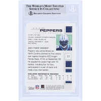 Julius Peppers Carolina Panthers Autographed 2002 Topps Finest #77 Beckett Fanatics Witnessed Authenticated Rookie Card