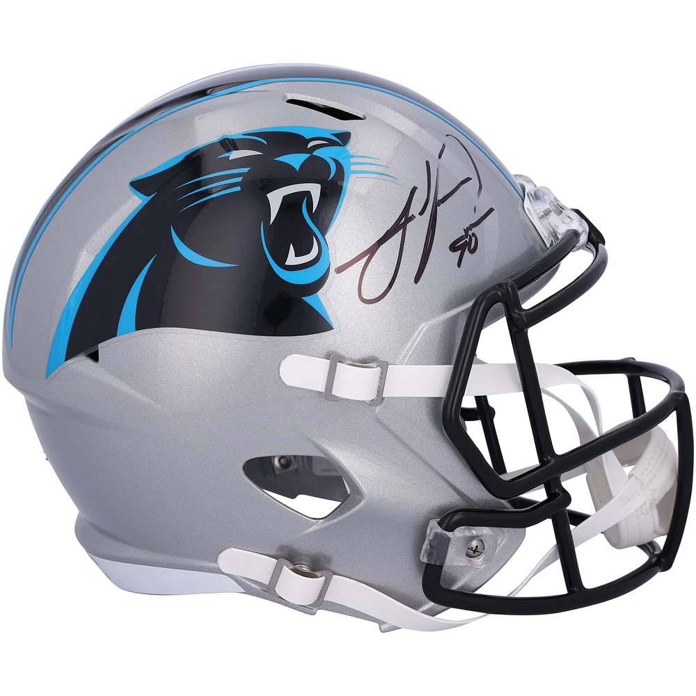 Julius Peppers Carolina Panthers Autographed Riddell Speed Replica Helmet