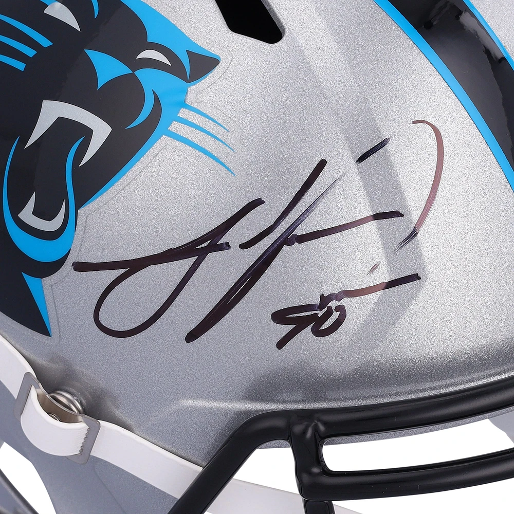 Julius Peppers Carolina Panthers Autographed Riddell Speed Replica Helmet