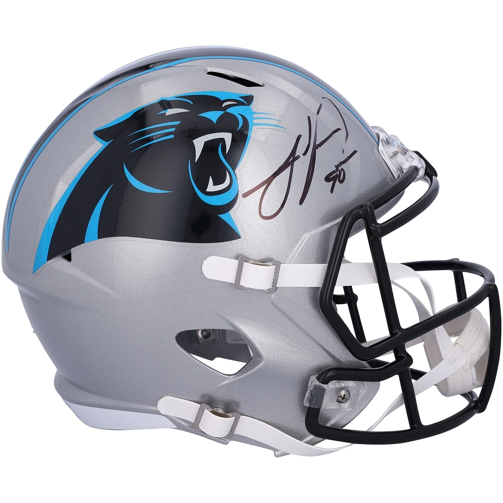 Julius Peppers Carolina Panthers Autographed Riddell Speed Replica Helmet