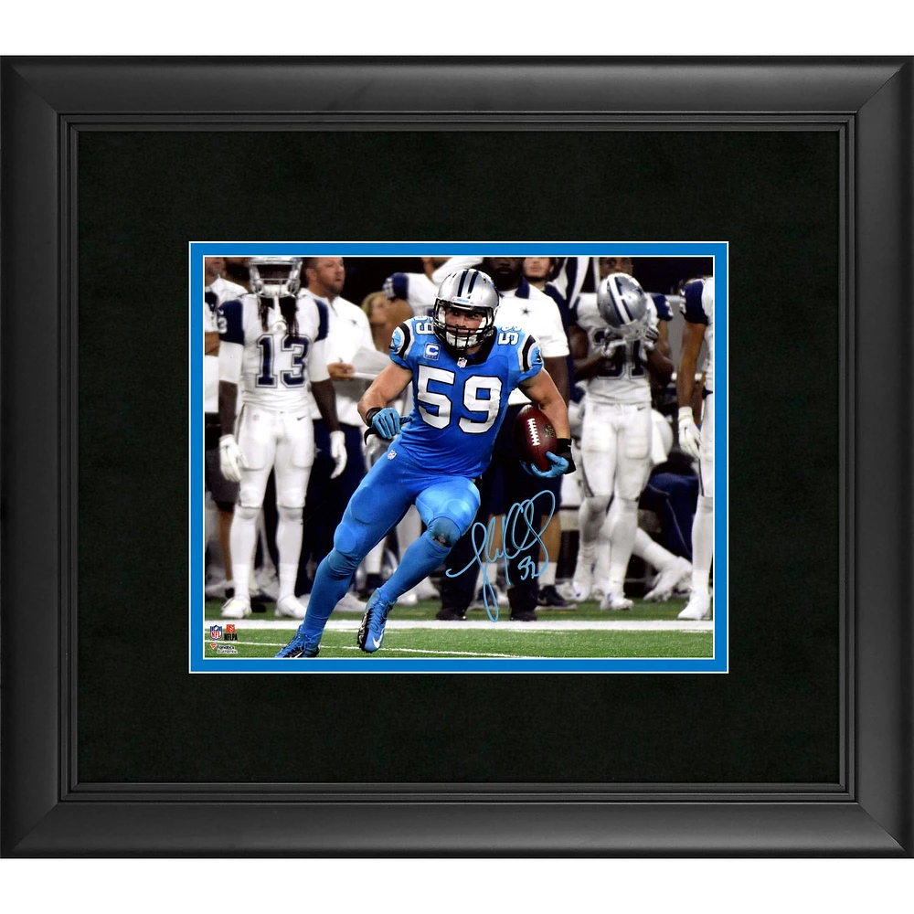 Luke Kuechly Carolina Panthers Framed Autographed 8" x 10" Color Rush Photograph
