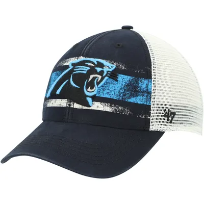 Men's Carolina Panthers New Era Black Script Trucker 9FIFTY Snapback Hat