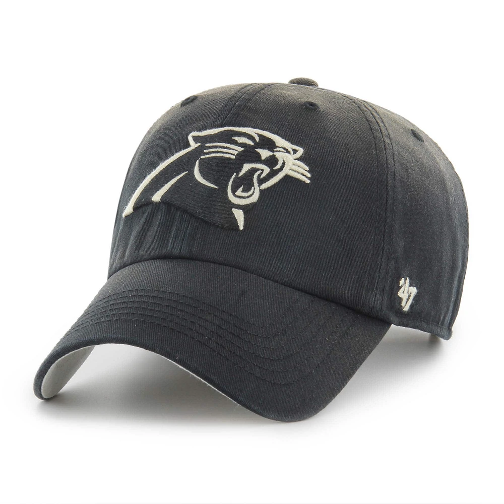 Casquette ajustable Dusted Relaxed Clean Up des Carolina Panthers pour homme, modèle 47, noir