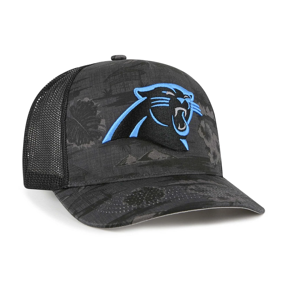Casquette ajustable Fiji Trucker noire '47 pour homme des Carolina Panthers