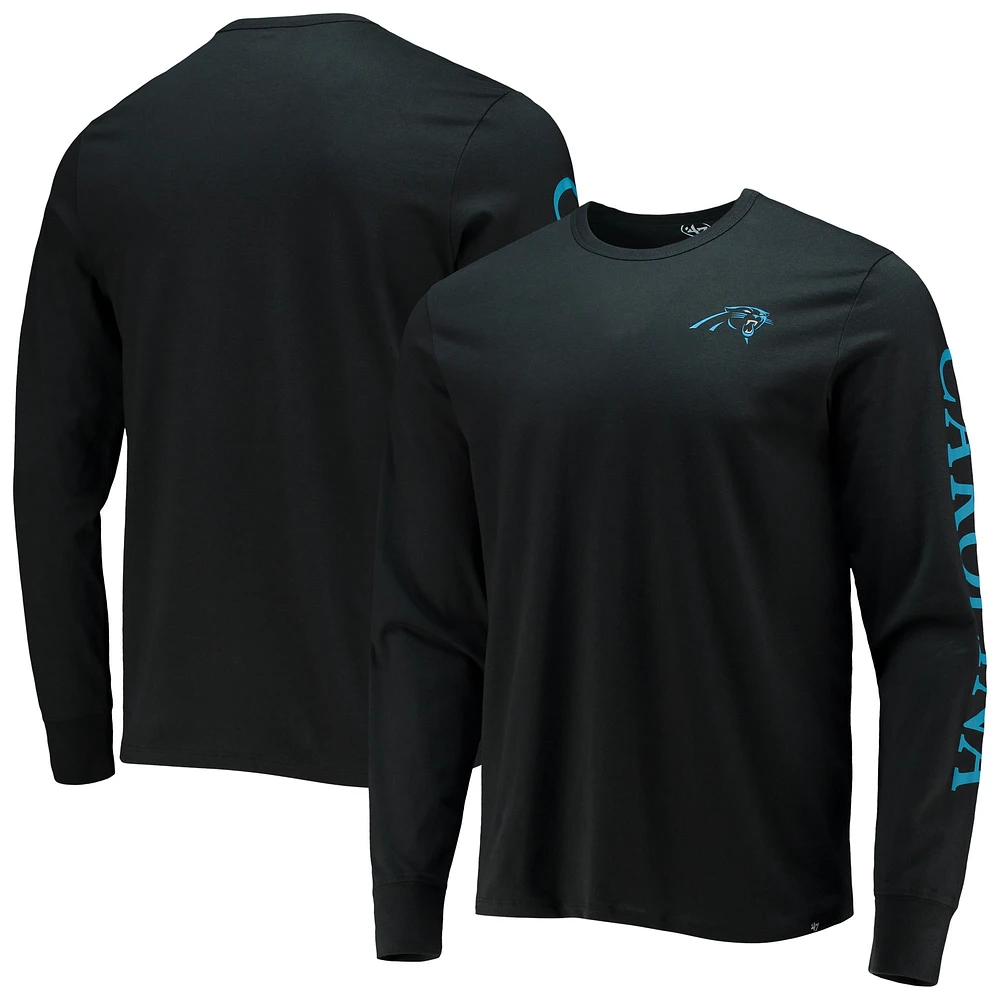 T-shirt à manches longues Franklin '47 Black Carolina Panthers pour homme