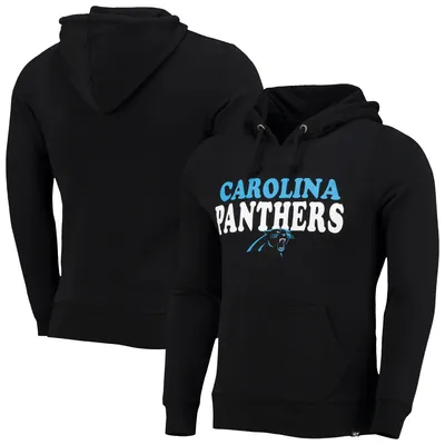 Men's Antigua Black Carolina Panthers Victory Pullover Hoodie Size: Large