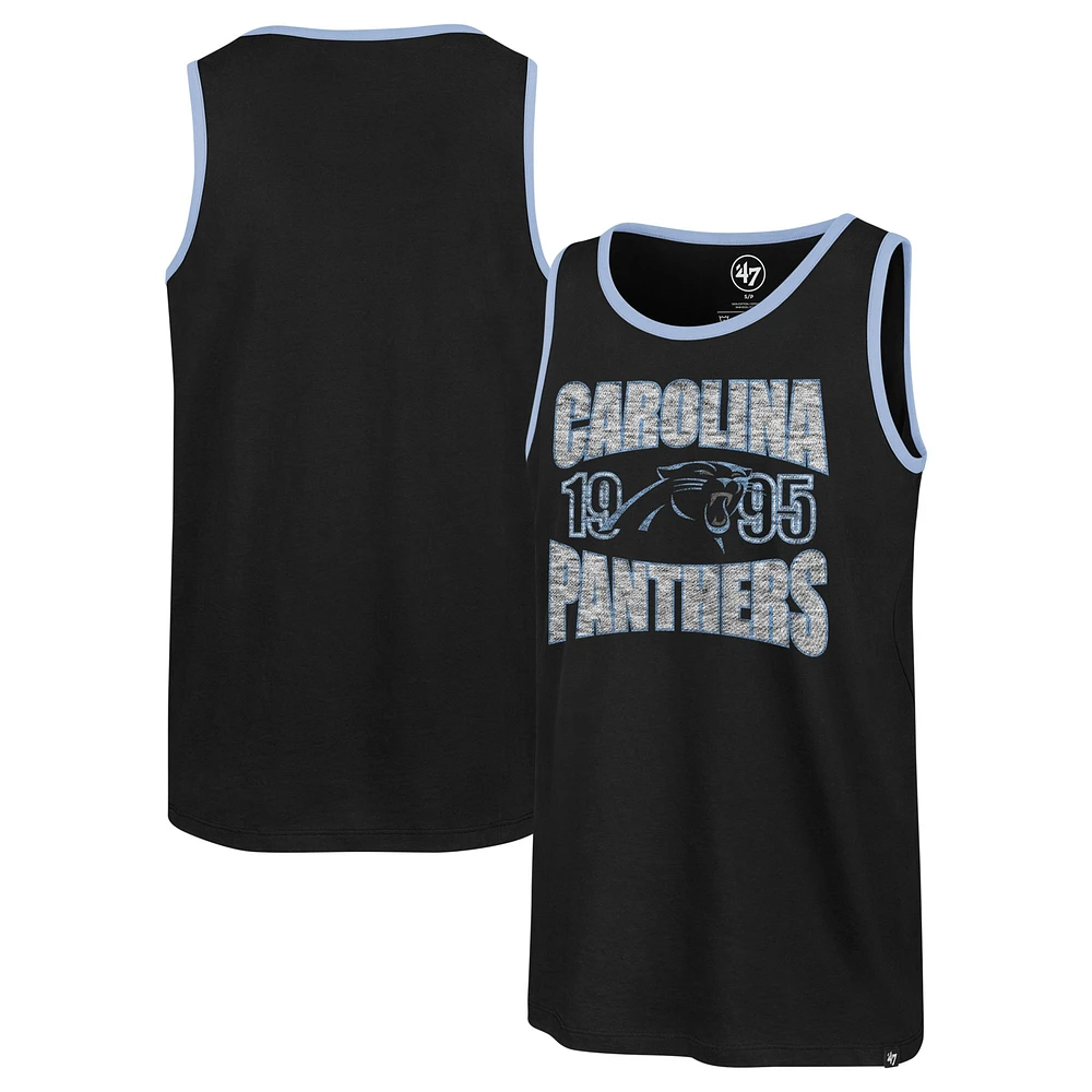 Men's '47 Black Carolina Panthers Upload Franklin Tank Top