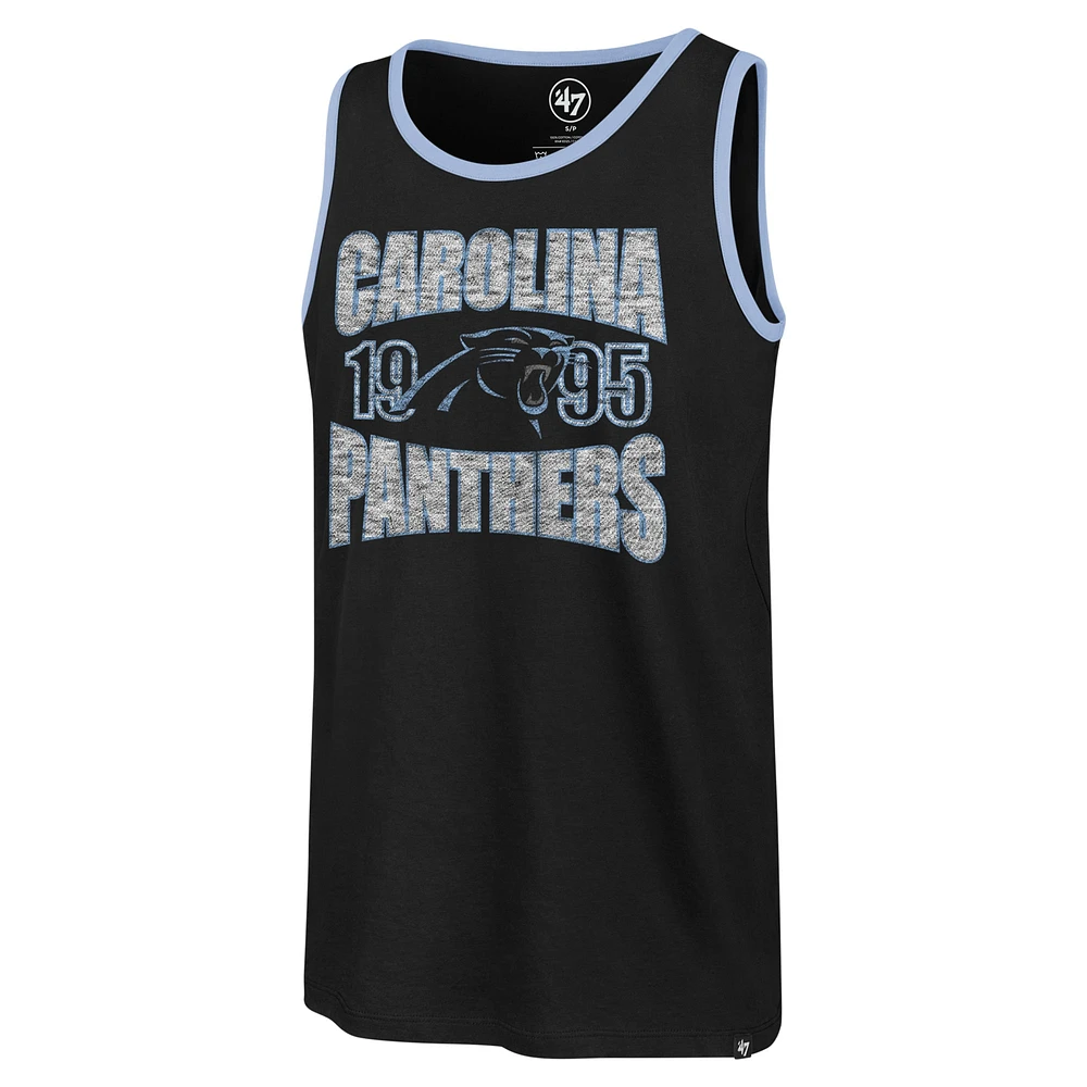 Men's '47 Black Carolina Panthers Upload Franklin Tank Top