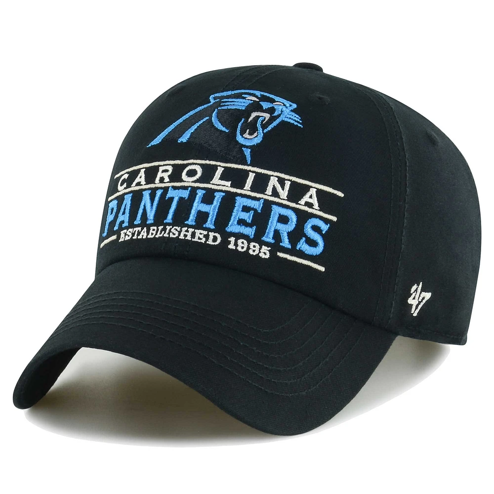 Men's '47 Black Carolina Panthers Vernon Clean Up Adjustable Hat