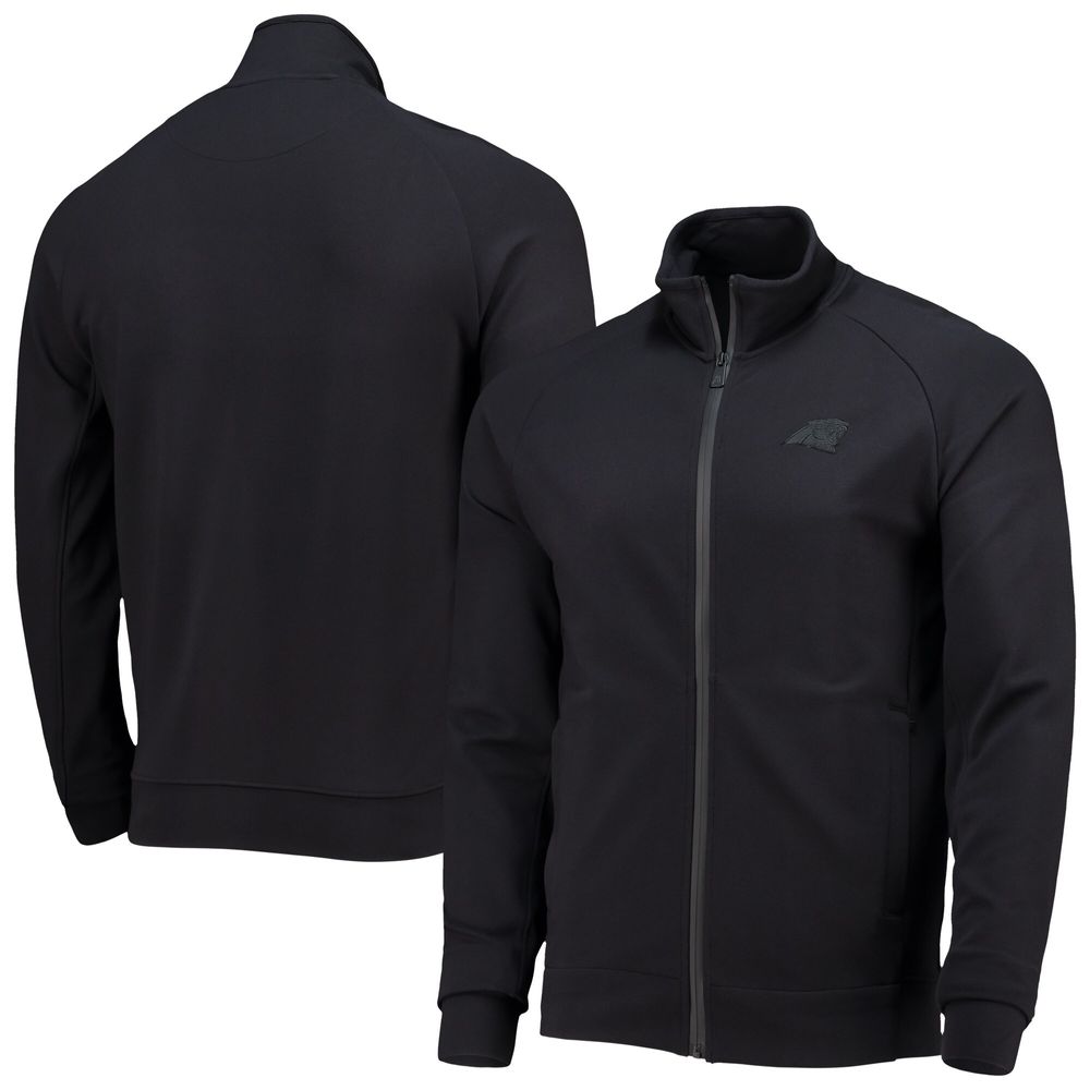 Men's 5th & Ocean by New Era Black Carolina Panthers Raglan Tri-Blend Full-Zip Jacket