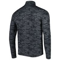 Men's Antigua Black Carolina Panthers Brigade Quarter-Zip Sweatshirt