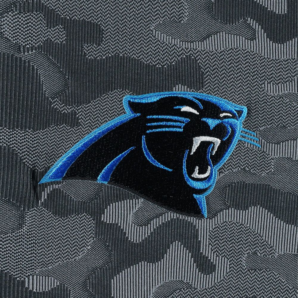 Men's Antigua Black Carolina Panthers Brigade Quarter-Zip Sweatshirt