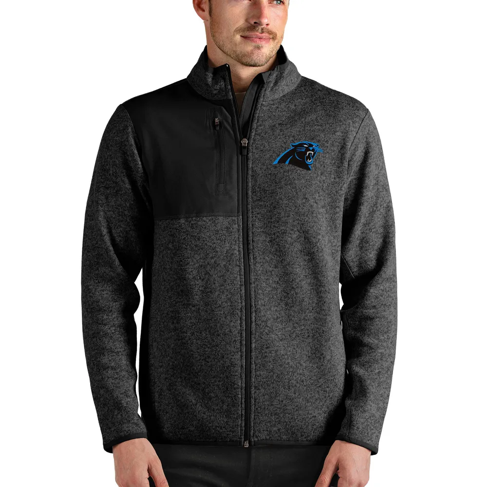 Atlanta Falcons Antigua Throwback Fortune Quarter-Zip Pullover Jacket -  Heather Black