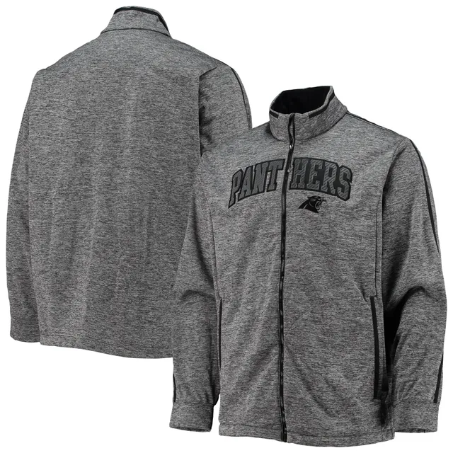 Men's Heather Gray Carolina Panthers Big & Tall Fleece Raglan Full-Zip Hoodie  Jacket