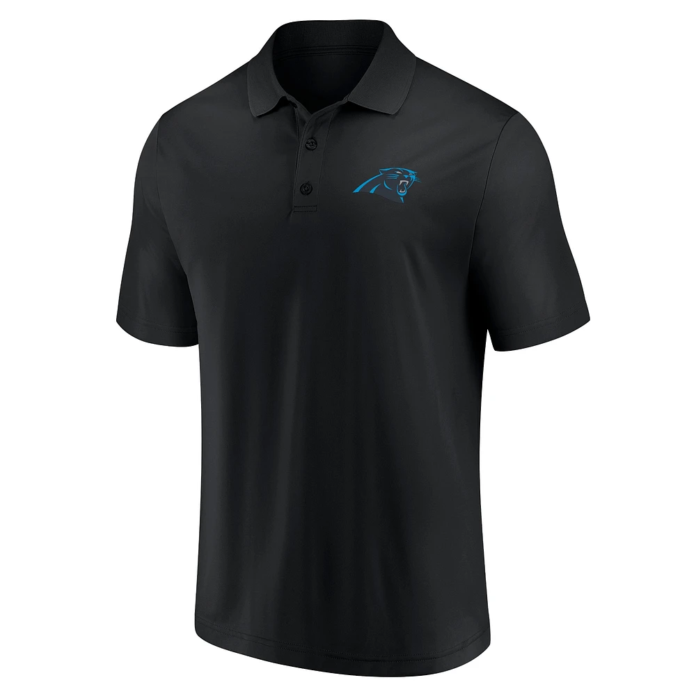 Men's Black/Blue Carolina Panthers Dueling Two-Pack Polo Set