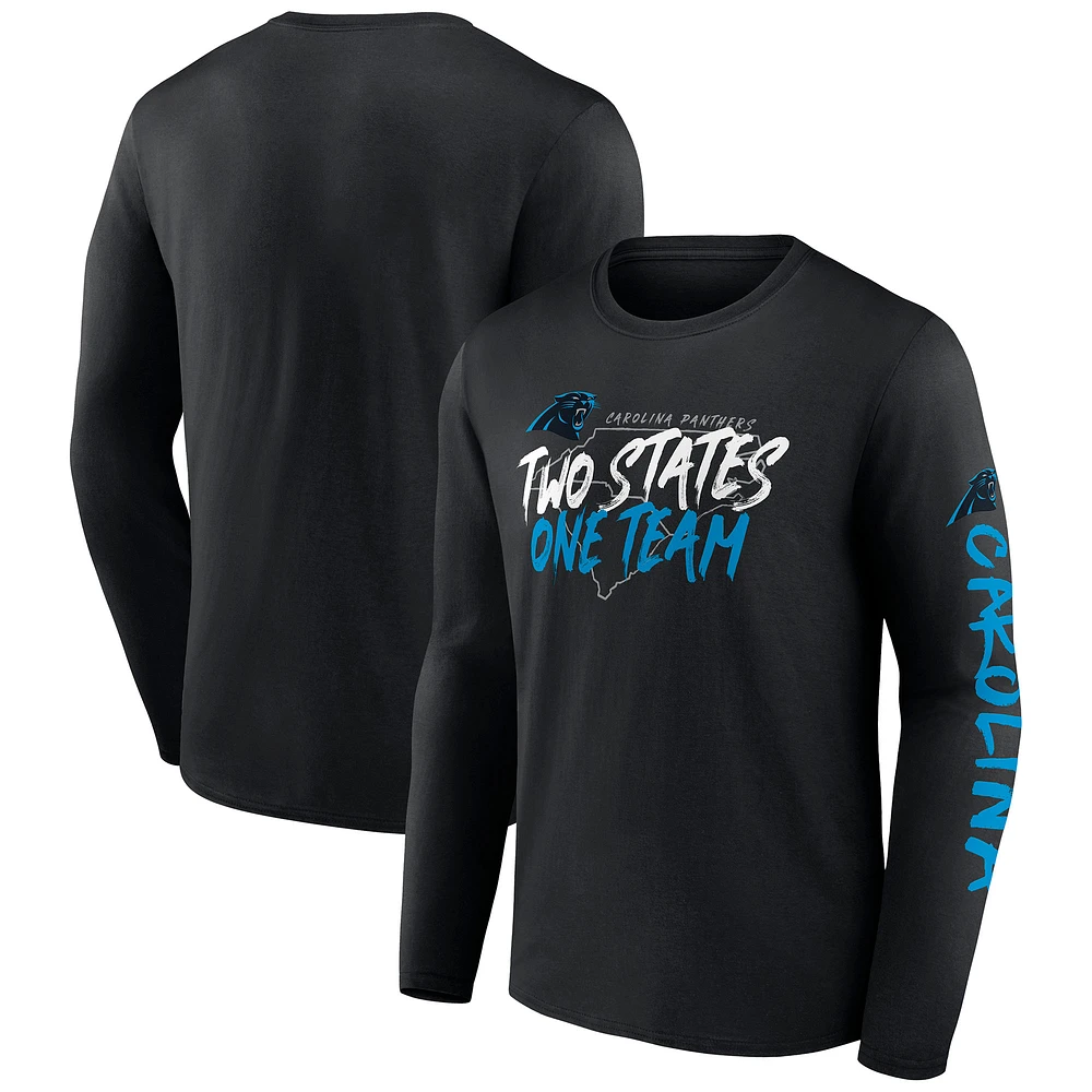 Men's Black Carolina Panthers Hometown Collection Sweep Long Sleeve T-Shirt