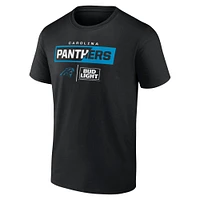 T-shirt noir des Panthers de la Caroline pour hommes NFL x Bud Light