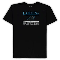 Men's Concepts Sport Black Carolina Panthers Big & Tall Lodge T-Shirt and Pants Sleep Set