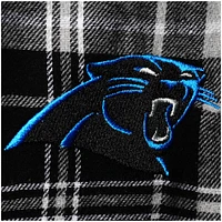 Men's Concepts Sport Black Carolina Panthers Big & Tall Lodge T-Shirt and Pants Sleep Set