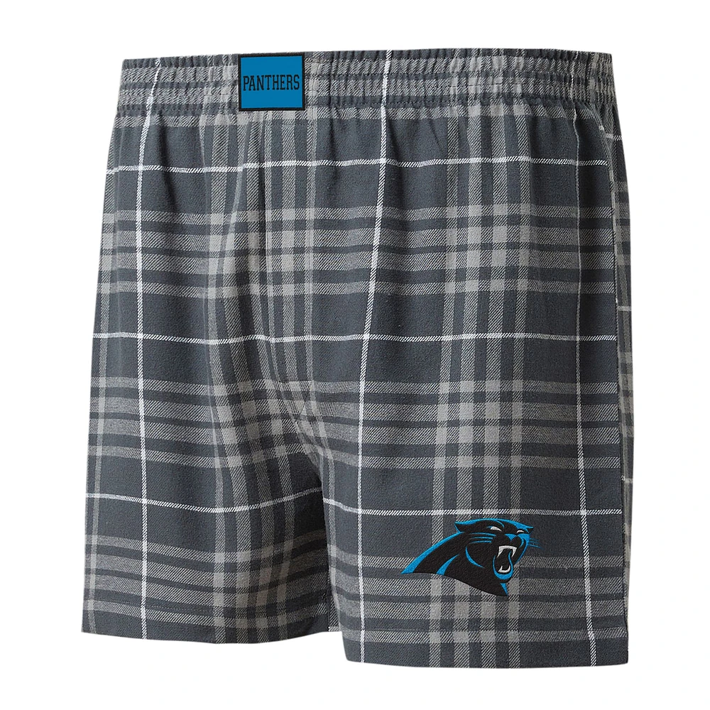 Boxers Concepts Sport Charbon/Gris Carolina Panthers Concord Flannel pour hommes