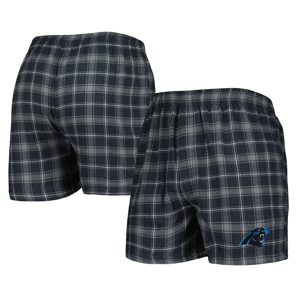 Boxer en flanelle pour homme Concepts Sport Charcoal/Gris Carolina Panthers Ledger