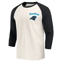 T-shirt à manches 3/4 raglan noir/blanc pour homme de la collection Darius Rucker Fanatics Carolina Panthers