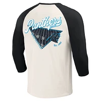 T-shirt à manches 3/4 raglan noir/blanc pour homme de la collection Darius Rucker Fanatics Carolina Panthers