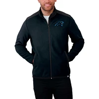 Men's Darius Rucker Collection by Fanatics Black Carolina Panthers Color Block Polar Fleece Full-Zip Jacket