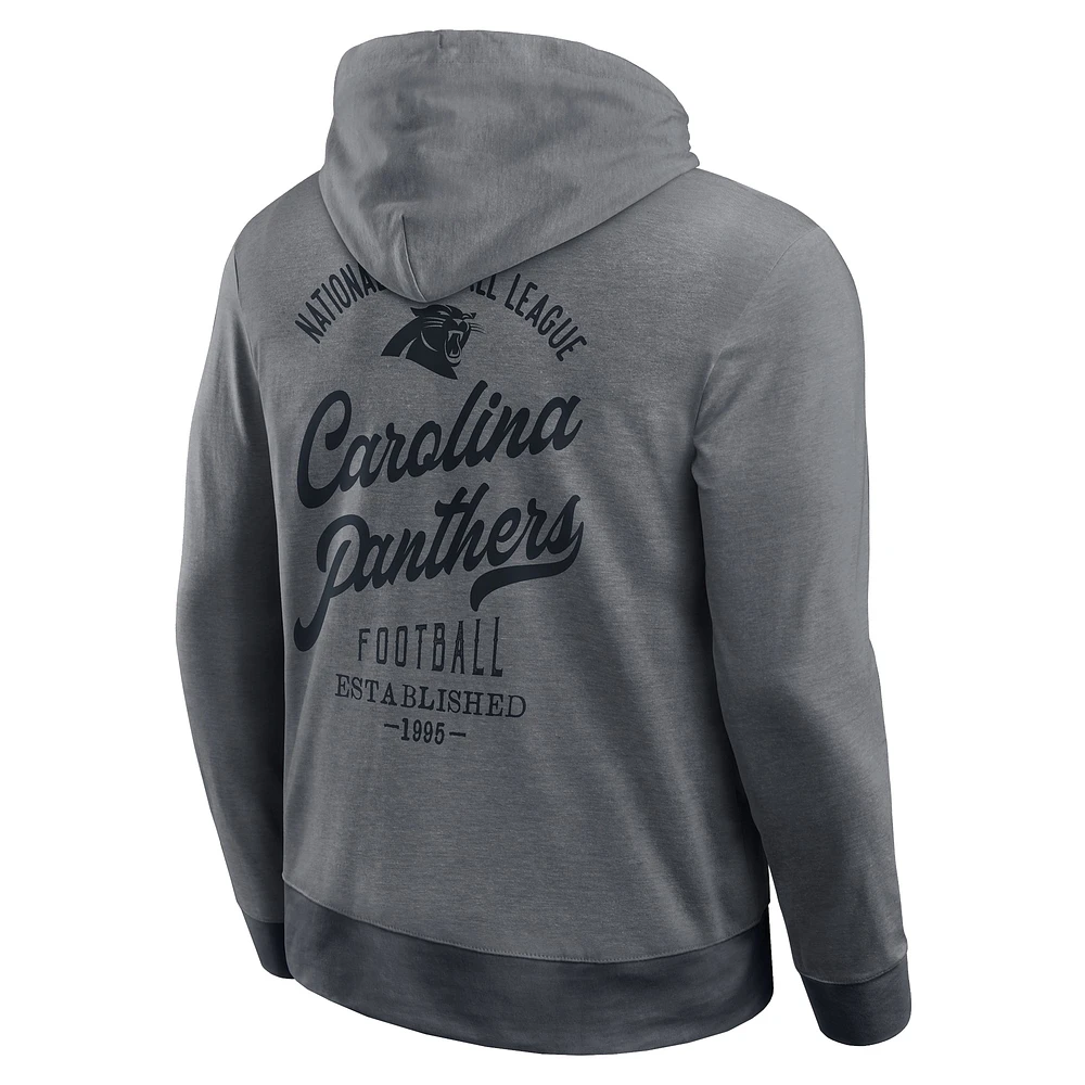 Men's Darius Rucker Collection by Fanatics Black Carolina Panthers Tonal Knit Pullover Hoodie