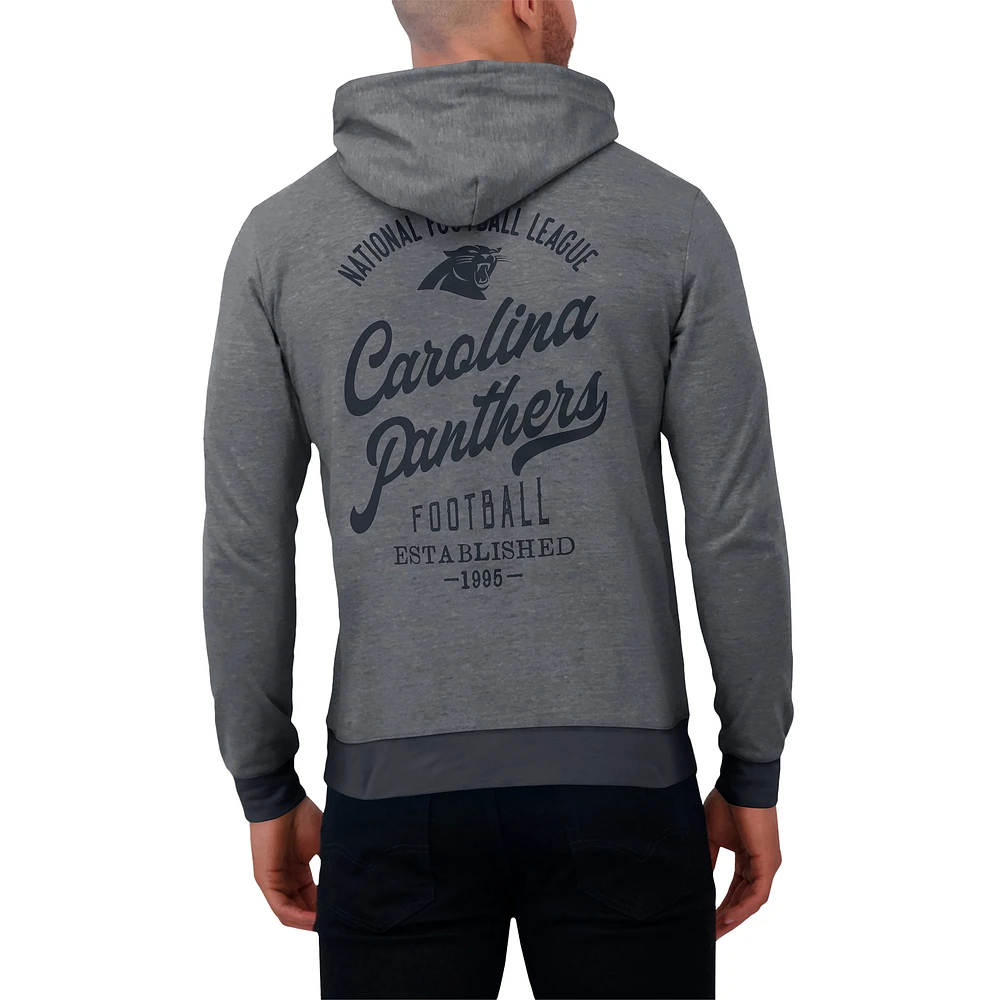 Men's Darius Rucker Collection by Fanatics Black Carolina Panthers Tonal Knit Pullover Hoodie