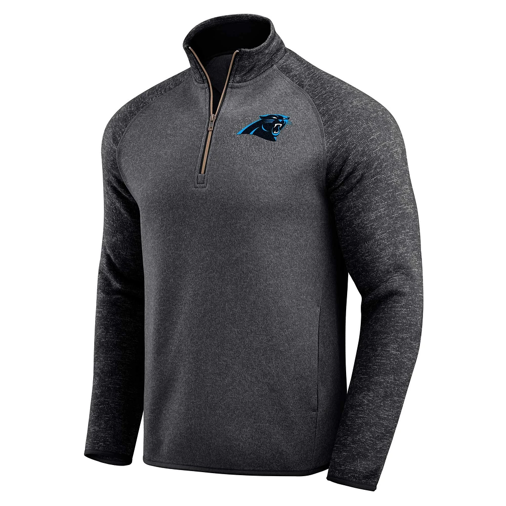 Men's Darius Rucker Collection by Fanatics Black Carolina Panthers Tonal Quarter-Zip Jacket