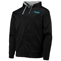 Men's Dunbrooke Black/Gray Carolina Panthers Apprentice Full-Zip Hoodie