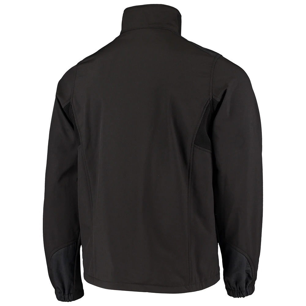 Men's Dunbrooke Black Carolina Panthers Circle Softshell Fleece Full-Zip Jacket