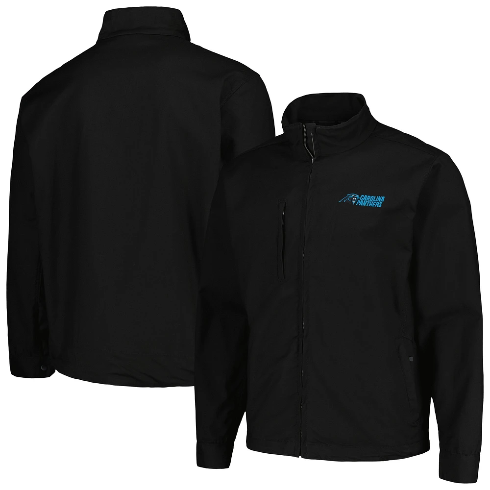 Men's Dunbrooke Black Carolina Panthers Journey Workwear Tri-Blend Full-Zip Jacket