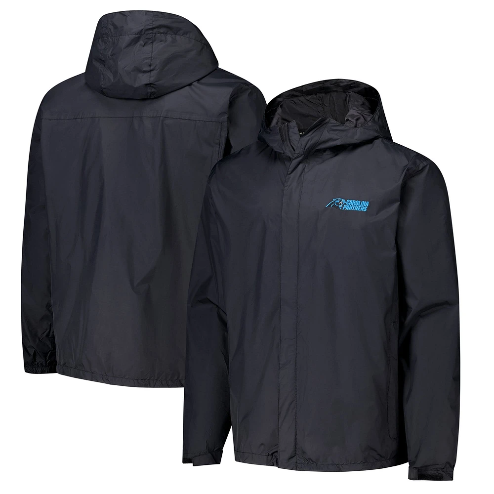 Veste à capuche entièrement zippée et imperméable Dunbrooke Black Carolina Panthers Tropic pour homme