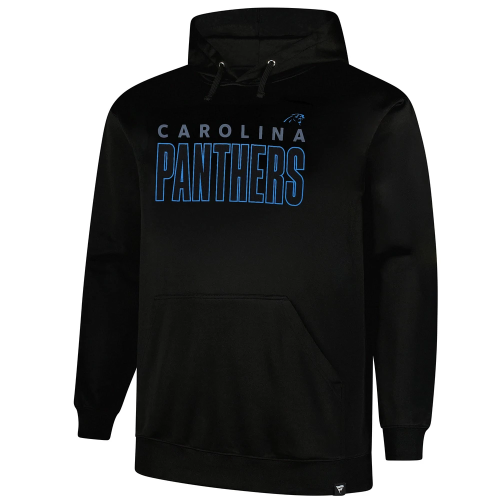 Men's Fanatics  Black Carolina Panthers Big & Tall Fleece Pullover Hoodie