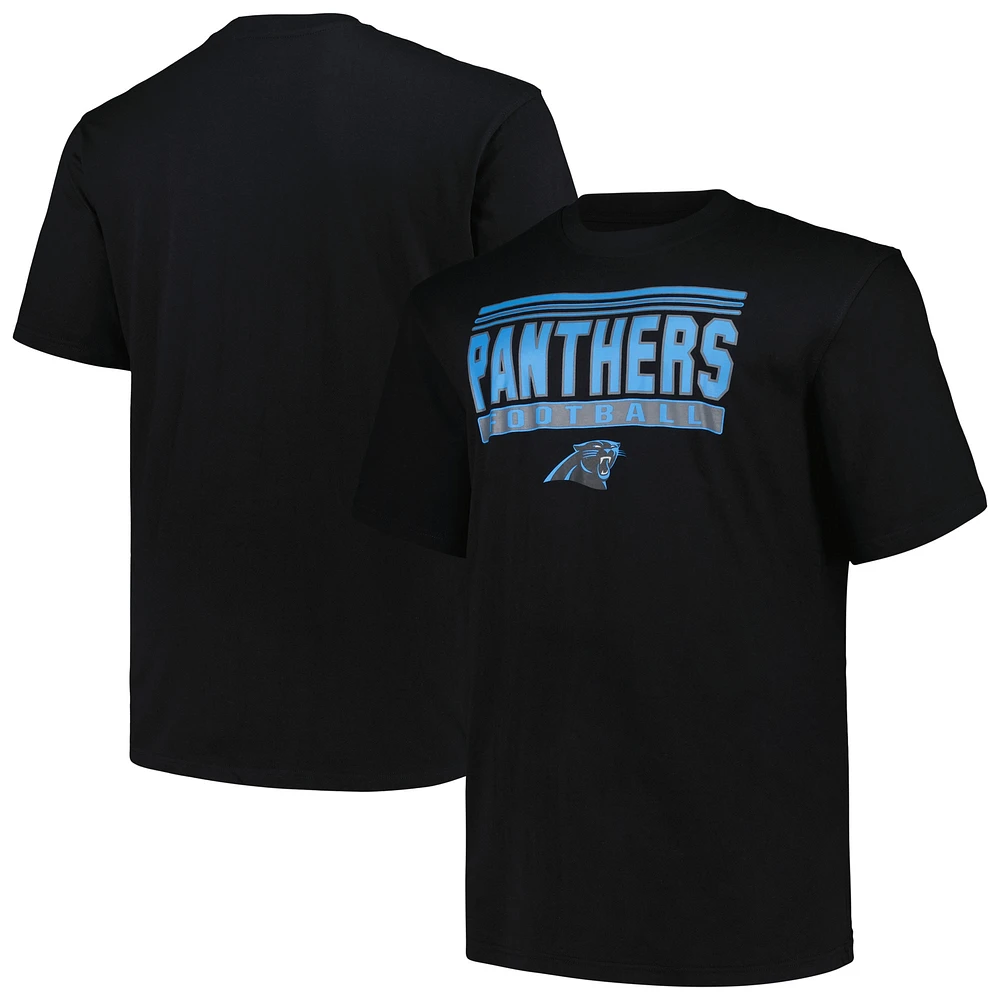 T-shirt pop Big & Tall Fanatics Black Carolina Panthers pour hommes