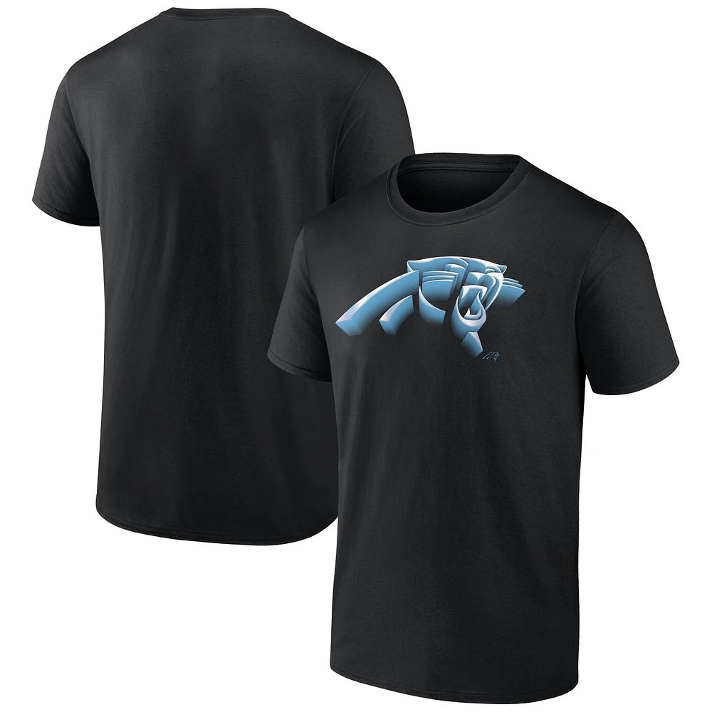 T-shirt noir Fanatics Carolina Panthers Chrome Dimension pour hommes