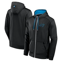 Men's Fanatics Black Carolina Panthers Defender Full-Zip Hoodie