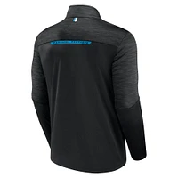 Men's Fanatics Black Carolina Panthers Defender Half-Zip Top